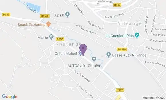 Localisation Crédit Mutuel Agence de Knutange