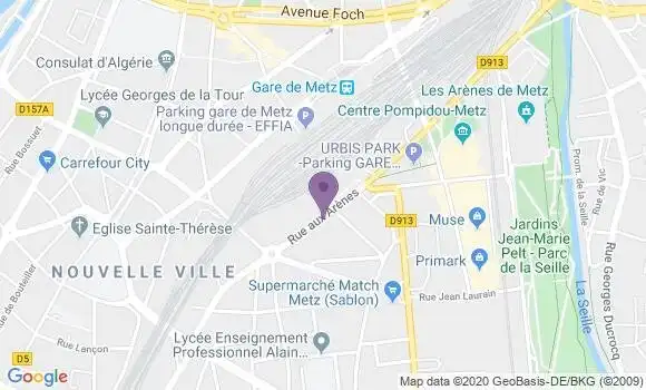 Localisation Crédit Mutuel Agence de Metz Amphithéâtre