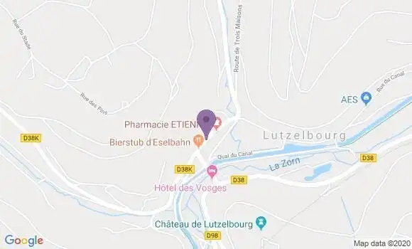 Localisation Crédit Mutuel Agence de Lutzelbourg