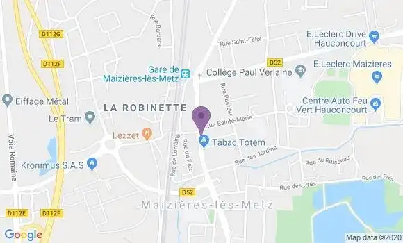 Localisation Crédit Mutuel Agence de Maizières lès Metz