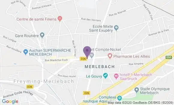 Localisation Crédit Mutuel Agence de Merlebach