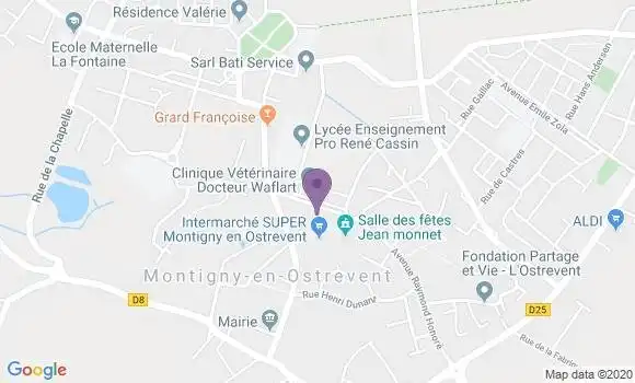 Localisation Société Générale Agence de Montigny en Ostrevent