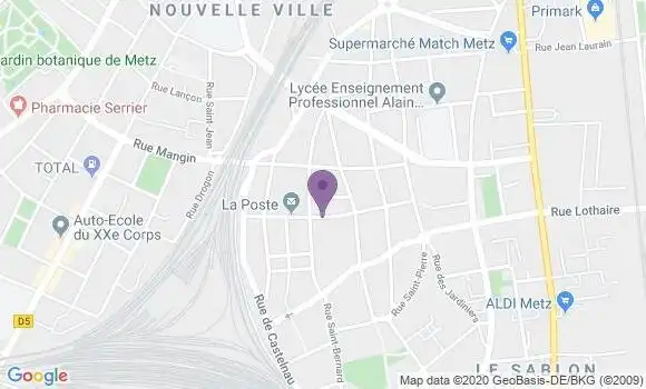 Localisation Crédit Mutuel Agence de Metz Sablon Magny