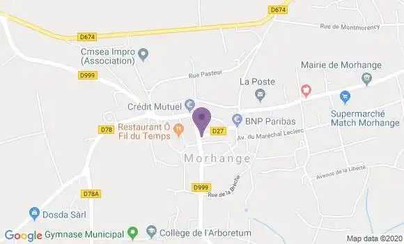 Localisation Crédit Mutuel Agence de Morhange