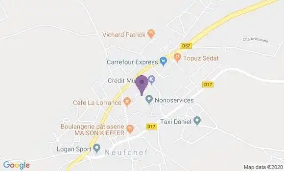 Localisation Crédit Mutuel Agence de Neufchef
