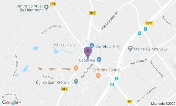 Localisation Société Générale Agence de Mouvaux