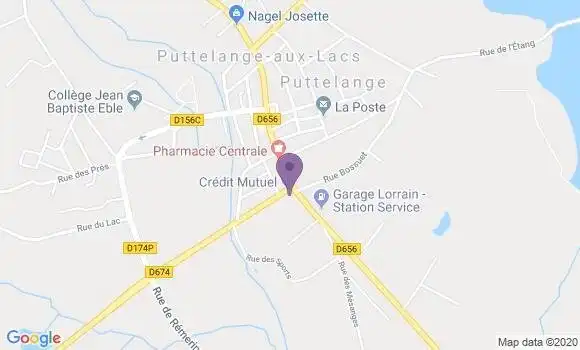 Localisation Crédit Mutuel Agence de Puttelange aux Lacs