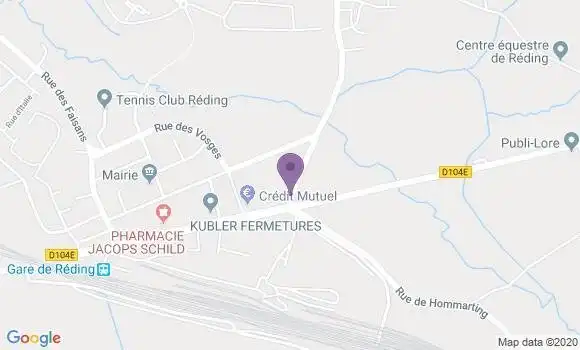 Localisation Crédit Mutuel Agence de Reding