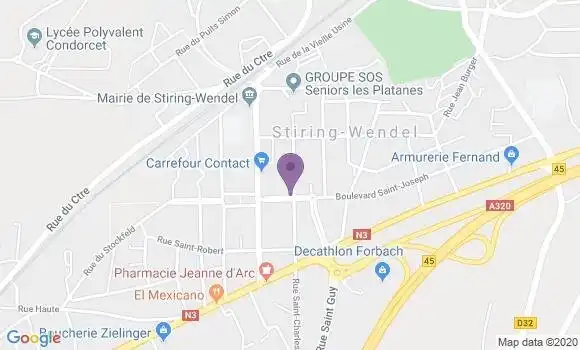 Localisation Crédit Mutuel Agence de Stiring Schoeneck