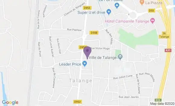Localisation Crédit Mutuel Agence de Talange