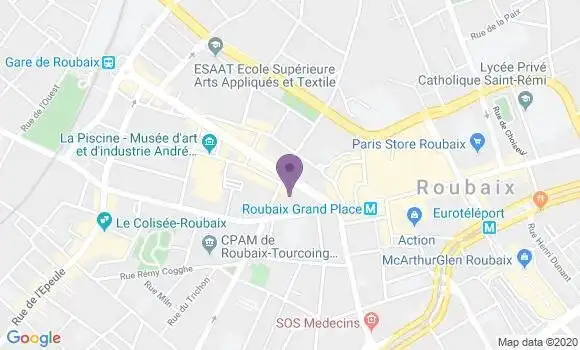 Localisation Société Générale Agence de Roubaix