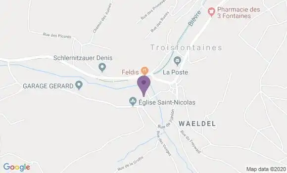 Localisation Crédit Mutuel Agence de Troisfontaines