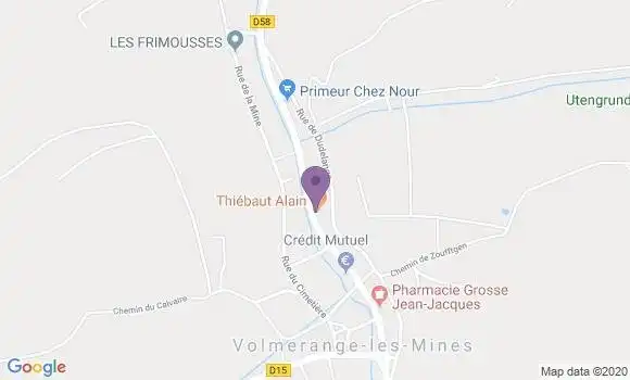 Localisation Crédit Mutuel Agence de Volmerange les Mines