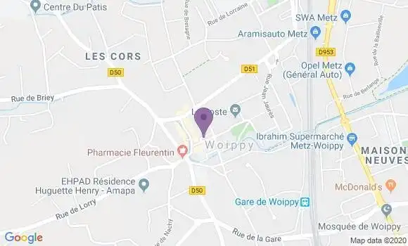 Localisation Crédit Mutuel Agence de Woippy