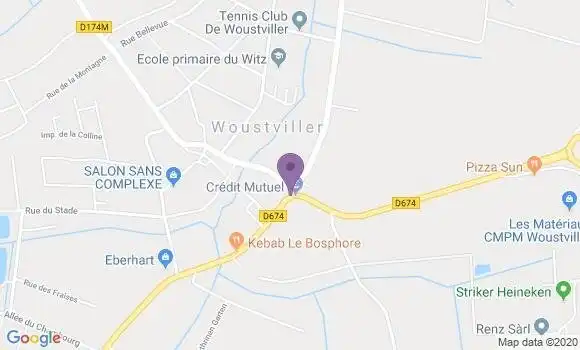 Localisation Crédit Mutuel Agence de Woustviller