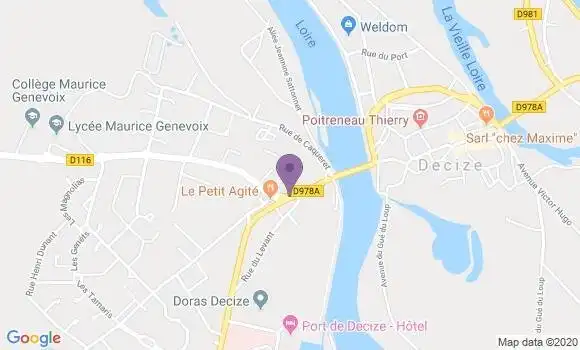Localisation Crédit Mutuel Agence de Decize