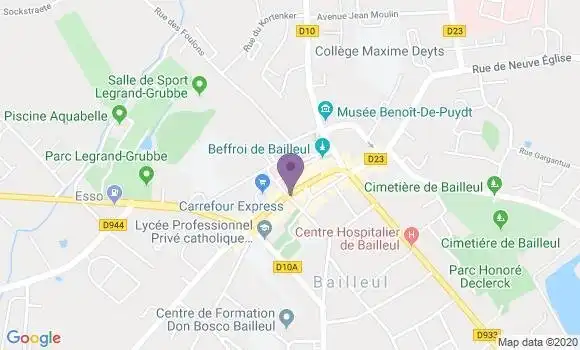 Localisation Crédit Mutuel Agence de Bailleul
