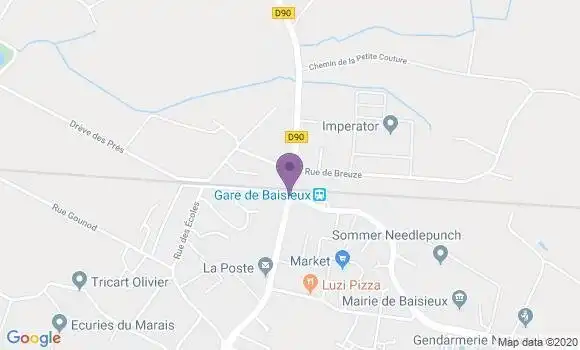 Localisation Crédit Mutuel Agence de Baisieux