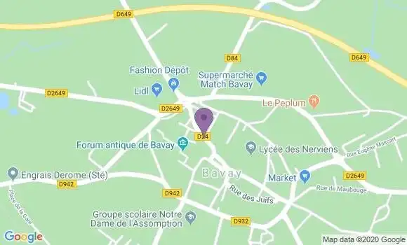 Localisation Crédit Mutuel Agence de Bavay