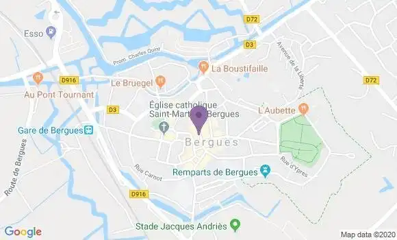 Localisation Crédit Mutuel Agence de Bergues