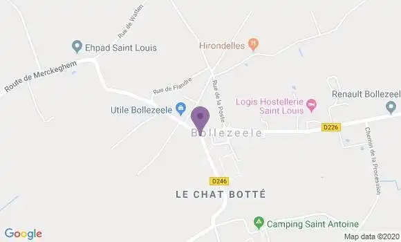 Localisation Crédit Mutuel Agence de Bollezeele