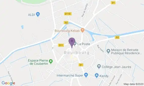 Localisation Crédit Mutuel Agence de Bourbourg