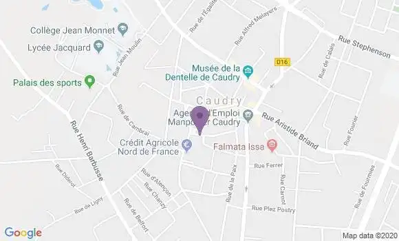 Localisation Crédit Mutuel Agence de Caudry