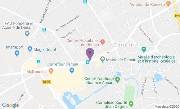 Localisation Crédit Mutuel Agence de Denain