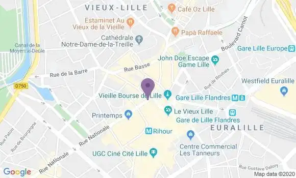 Localisation Crédit Mutuel Agence de Lille Euralille