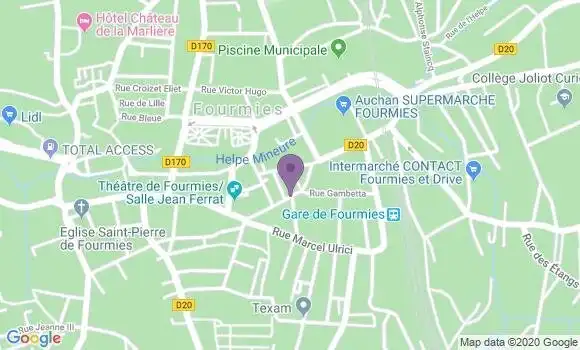 Localisation Crédit Mutuel Agence de Fourmies