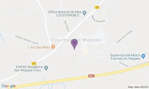 Localisation Crédit Mutuel Agence de Fournes en Weppes