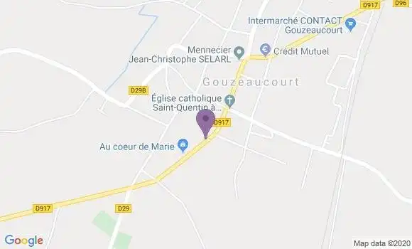 Localisation Crédit Mutuel Agence de Gouzeaucourt