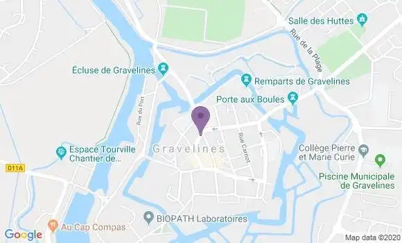 Localisation Crédit Mutuel Agence de Gravelines