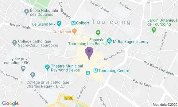 Localisation Société Générale Agence de Tourcoing