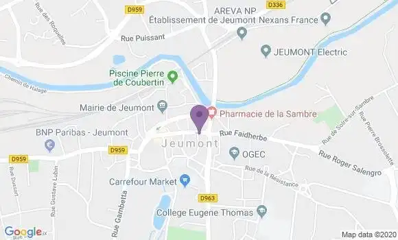Localisation Crédit Mutuel Agence de Jeumont
