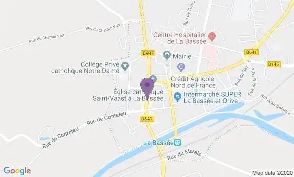 Localisation Crédit Mutuel Agence de La Bassée