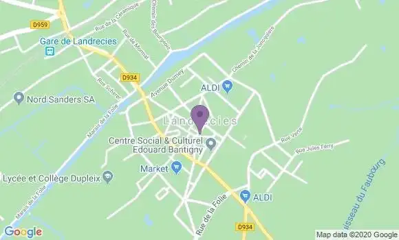 Localisation Crédit Mutuel Agence de Landrecies