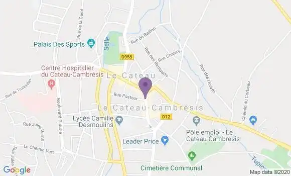 Localisation Crédit Mutuel Agence de Le Cateau