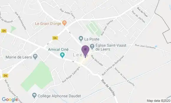 Localisation Crédit Mutuel Agence de Leers