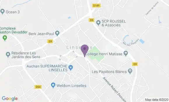 Localisation Crédit Mutuel Agence de Linselles