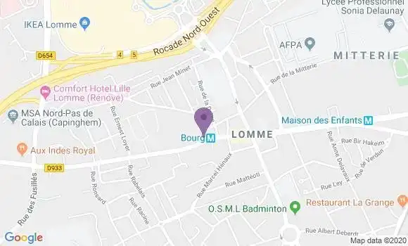 Localisation Crédit Mutuel Agence de Lommé Bourg