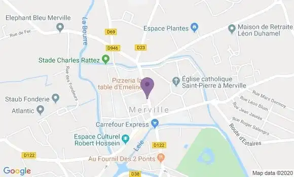 Localisation Crédit Mutuel Agence de Merville