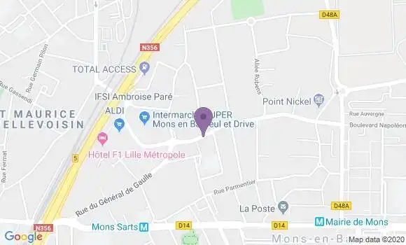 Localisation Crédit Mutuel Agence de Mons en Baroeul