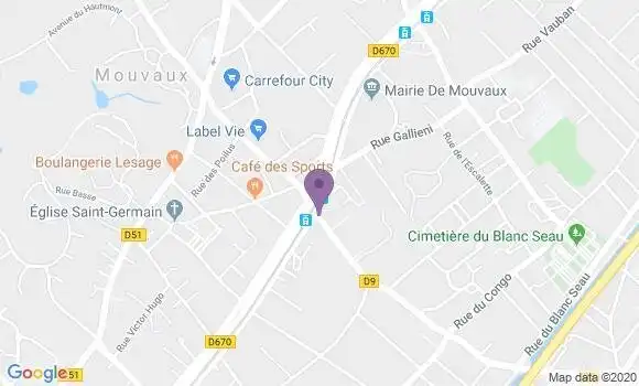Localisation Crédit Mutuel Agence de Mouvaux