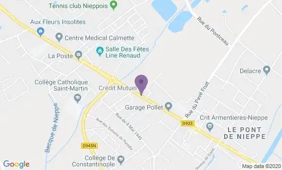 Localisation Crédit Mutuel Agence de Nieppe