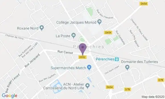 Localisation Crédit Mutuel Agence de Pérenchies