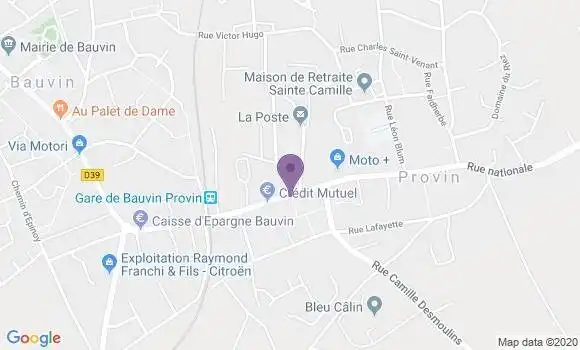 Localisation Crédit Mutuel Agence de Provin