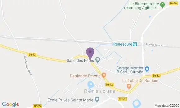 Localisation Crédit Mutuel Agence de Renescure