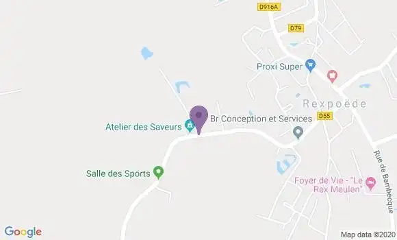 Localisation Crédit Mutuel Agence de Rexpoëde