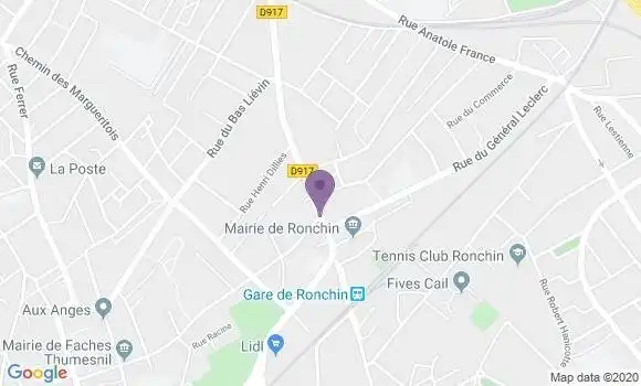 Localisation Crédit Mutuel Agence de Ronchin